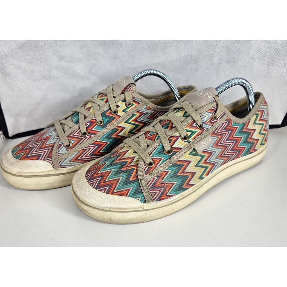 Keen Elsa Chevron Aztec Womens 10 Canvas Sneakers MultiColor Zigzag Low 1026104